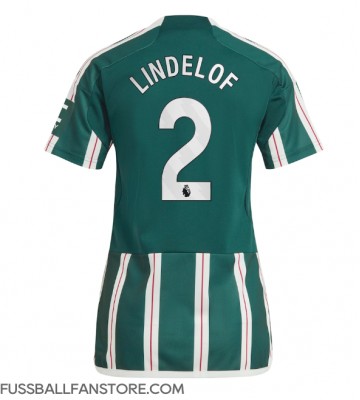 Manchester United Victor Lindelof #2 Replik Auswärtstrikot Damen 2023-24 Kurzarm